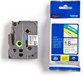 Brother Labeltape TZeN241 Zelfklevend Zwart op Wit 18 mm x 8 m