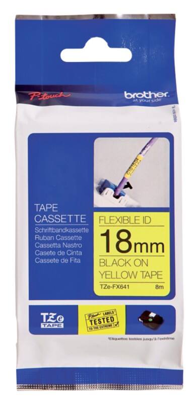 Brother TZe-FX641 Authentiek Flexibel Labeltape Zelfklevend Zwart op geel 18 mm x 8m