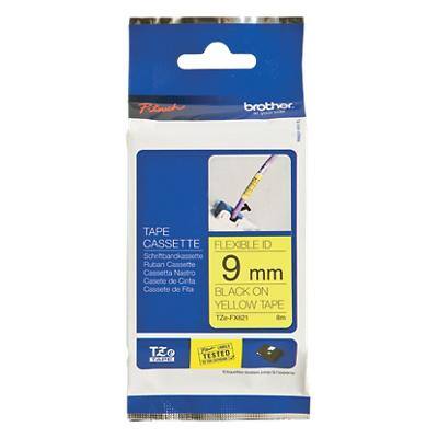 Brother TZe-FX612 Authentiek Flexibel Labeltape Zelfklevend Zwart op geel 9 mm x 8m