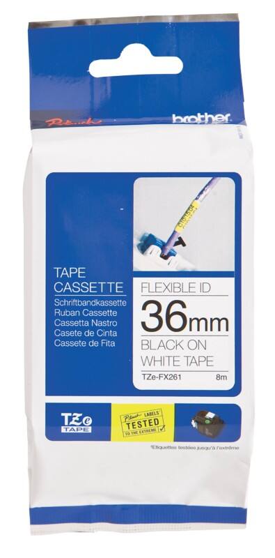 Brother TZe-FX261 Authentiek Flexibel Labeltape Zelfklevend Zwart op wit 36 mm x 8m