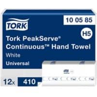 Tork PeakServe Handdoek H5 Wit 1-laags 100585 12 Stuks à 410 Vellen