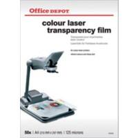 Office Depot Folie 125 Micron A4 Glashelder voor kleurenlaserprinters 21 x 29,7 cm Transparant 50 Vellen