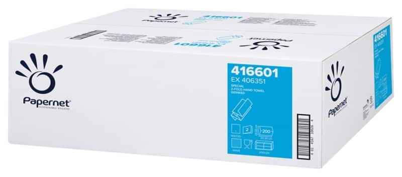 Papernet Special Handdoeken Z-vouw Wit 2-laags 416601 20 Rollen à 200 Vellen