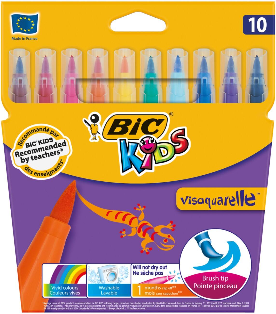 BIC Visaquarelle Penseelstift Kleurenassortiment 10 Stuks