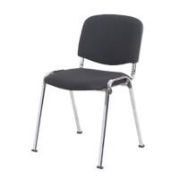 Niceday Bezoekersstoel ISO Stof Zwart Frame Chroom 4 Stuks