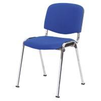 Niceday Bezoekersstoel ISO Stof Blauw Frame Chroom 4 Stuks