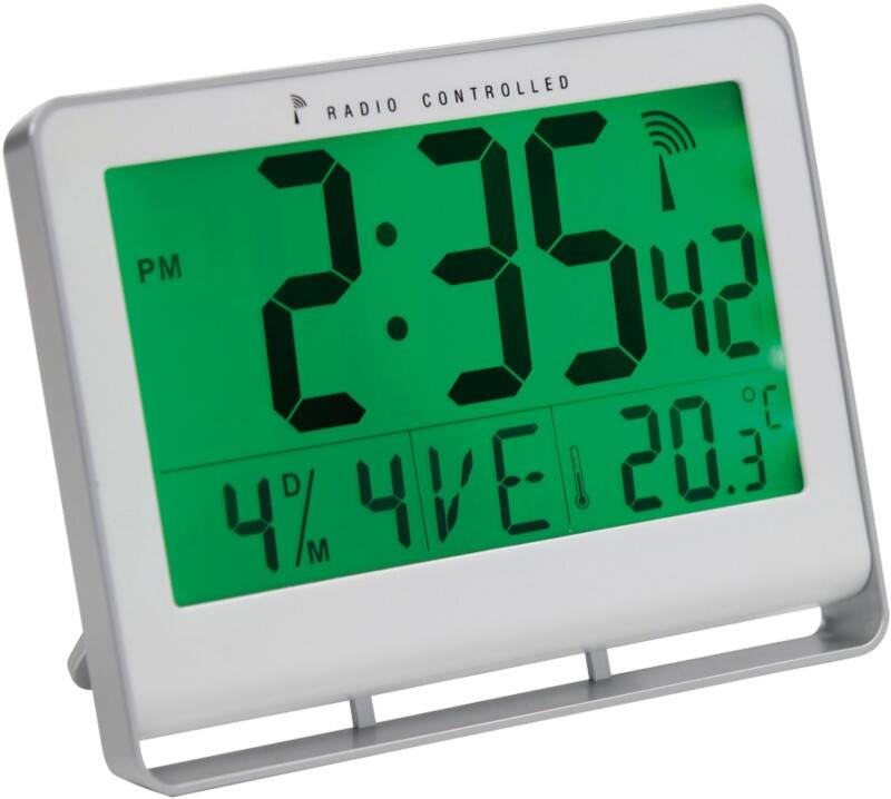 Alba Digitale wandklok HORLCDNEO 20 x 3 cm Zilver, grijs