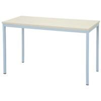 Niceday Rechthoekige Tafel met Ahorn Gekleurd MFC & Aluminium Top en Zilver Frame 1400 x 700 x 750 mm