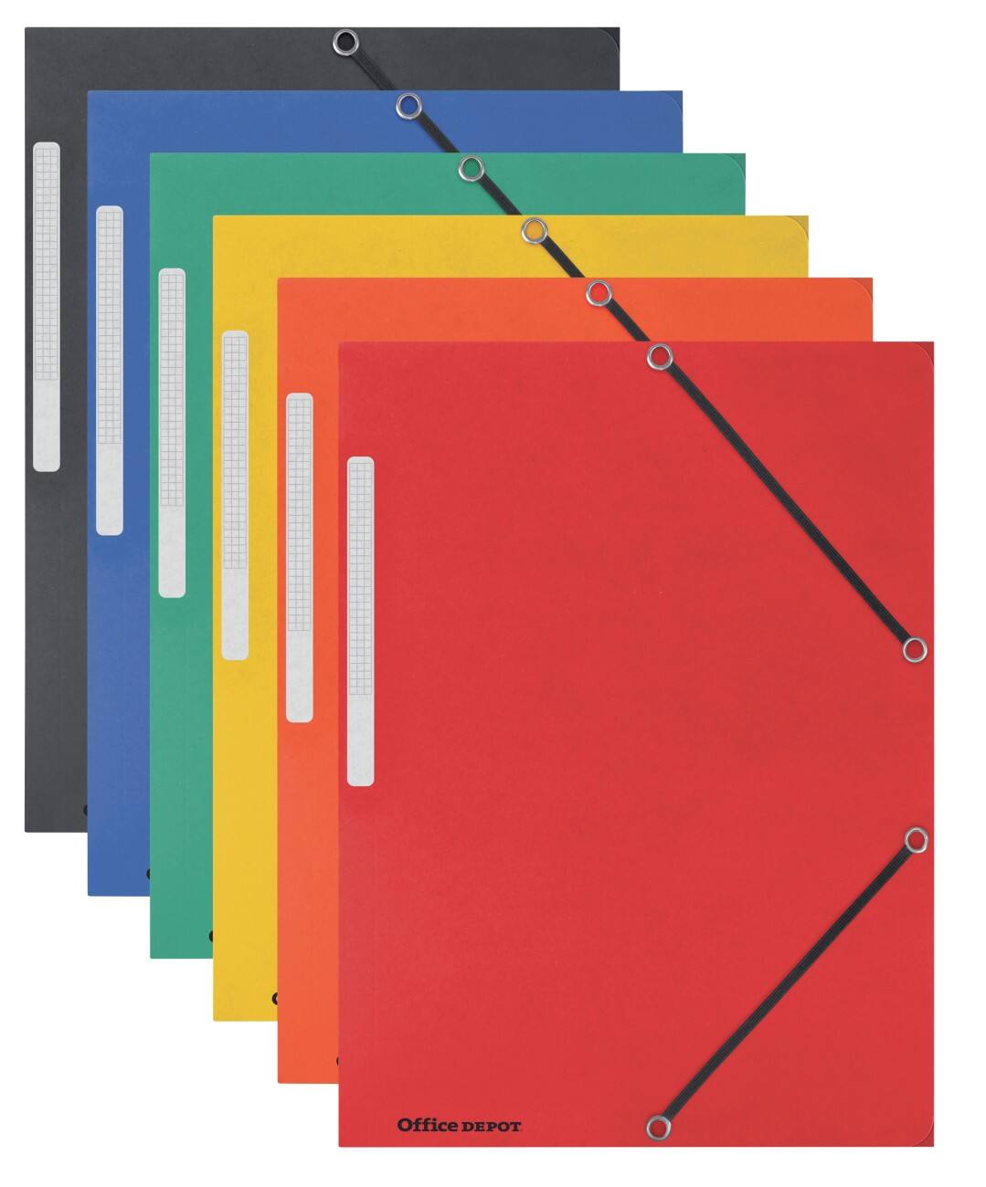 Office Depot 3-flap mappen A4 Kleurenassortiment Manillakarton 24 x 2,5 x 32 cm 10 Stuks