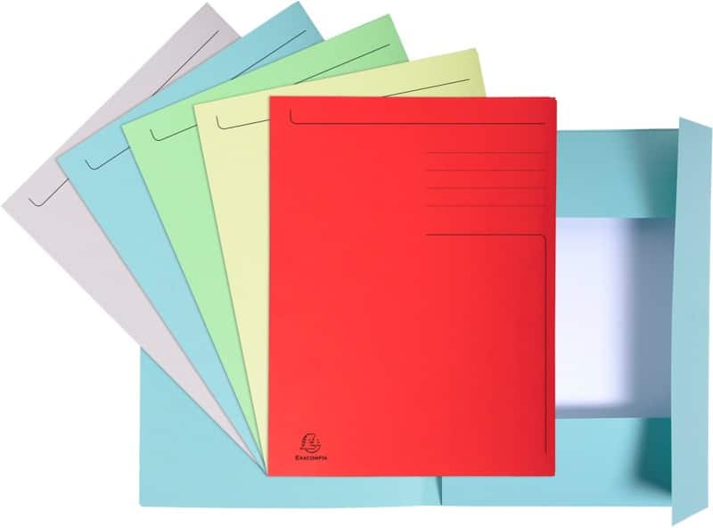 Exacompta 3-klepsmap A4 Kleurenassortiment Manila karton 95% gerecycled 280 g/m² 10 Stuks