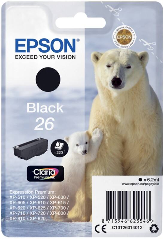 Epson 26 Origineel Inktcartridge C13T26014012 Zwart
