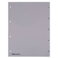 Office Depot Numerieke tabbladen A4 Grijs 5 tabs 4-gaats polypropyleen 1 tot 5