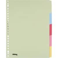 Viking Blanco Tabbladen 100% gerecycled A4 Kleurenassortiment 5 tabs Manilla 23 Gaten 5 Vellen
