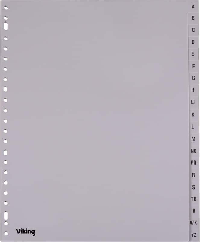 Viking A - Z Alfabetische tabbladen A4 Grijs 20 tabs PP (Polypropeen) 23 Gaten 400195035