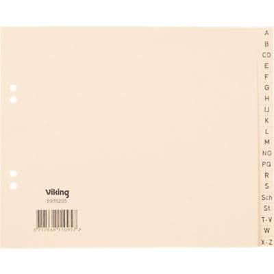 Viking Tabbladen A4 (1/2 hoogte) Vaalgeel 20 tabs papier a - z