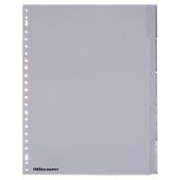Office Depot printbare tabs Tabbladen A4 Grijs 5 tabs PP (Polypropeen) Rechthoekig 23 Gaten 5915709 5 Vellen