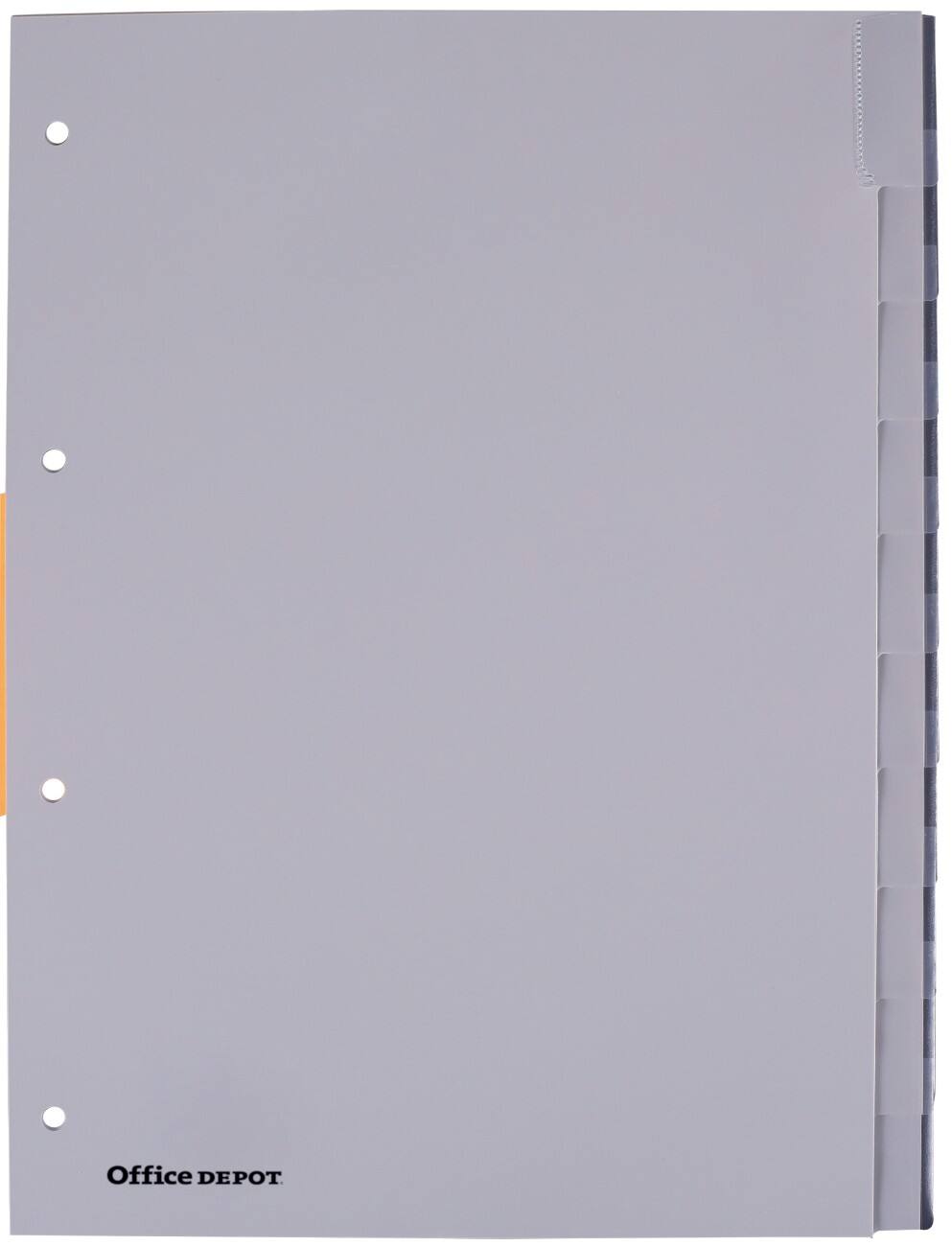 Office Depot Tabbladen A4 Grijs 10 tabs 4-gaats polypropyleen blanco
