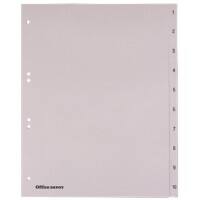 Office Depot Numeriek tabbladen A4+ Grijs 10 tabs 6-gaats Papier 1 tot 10