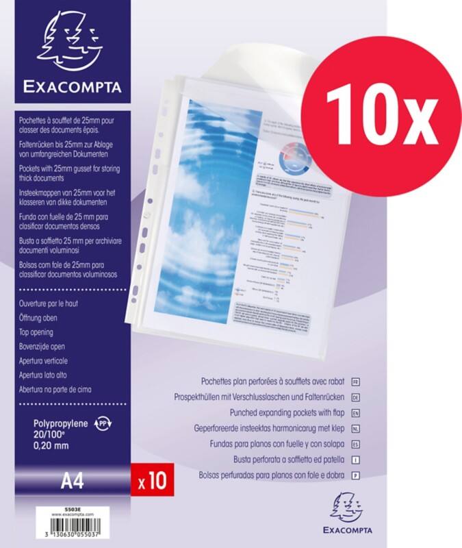 Exacompta Showtassen A4 Transparant polypropyeen 10 stuks