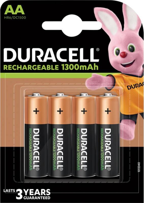 Duracell Batterijen StayCharged AA HR6 1300 mAh Nikkel-metaalhydride (NiMH) 1 V 4 Stuks