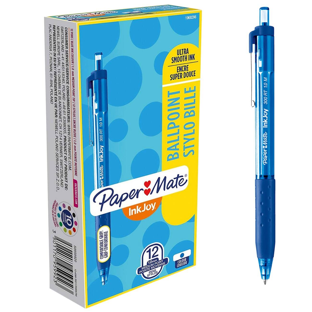 PaperMate InkJoy 300 RT Balpen Blauw 12 Stuks