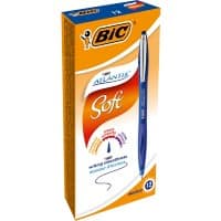 BIC Atlantis Soft Balpen blauw Medium 0,4 mm navulbaar 12 stuks