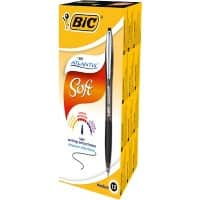 BIC Atlantis Soft balpen zwart Medium 0,4 mm navulbaar 12 stuks