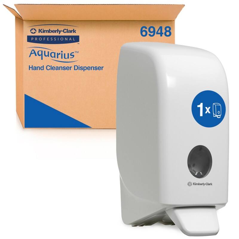 AQUARIUS Handreinigingsdispenser muurbevestiging 6948 Navulbaar 1 L Plastic Wit