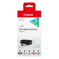 Canon PGI-9 Origineel Inktcartridge Mat zwart, foto cyaan, foto magenta, rood, groen Multipack 5 Stuks