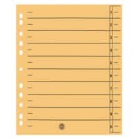 Viking 1 tot 10 Scheidingsbladen 100% gerecycled Speciaal Geel 10 tabs Karton 11 Gaten 100 Stuks