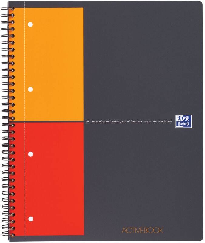 OXFORD International Notitieboek A4+ Geruit Spiraal gebonden PP (Polypropeen) Kleurenassortiment 160 Pagina's 80 Vellen