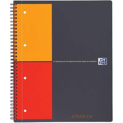 OXFORD International Notitieboek A4+ Geruit Spiraal gebonden PP (Polypropeen) Kleurenassortiment 160 Pagina's 80 Vellen