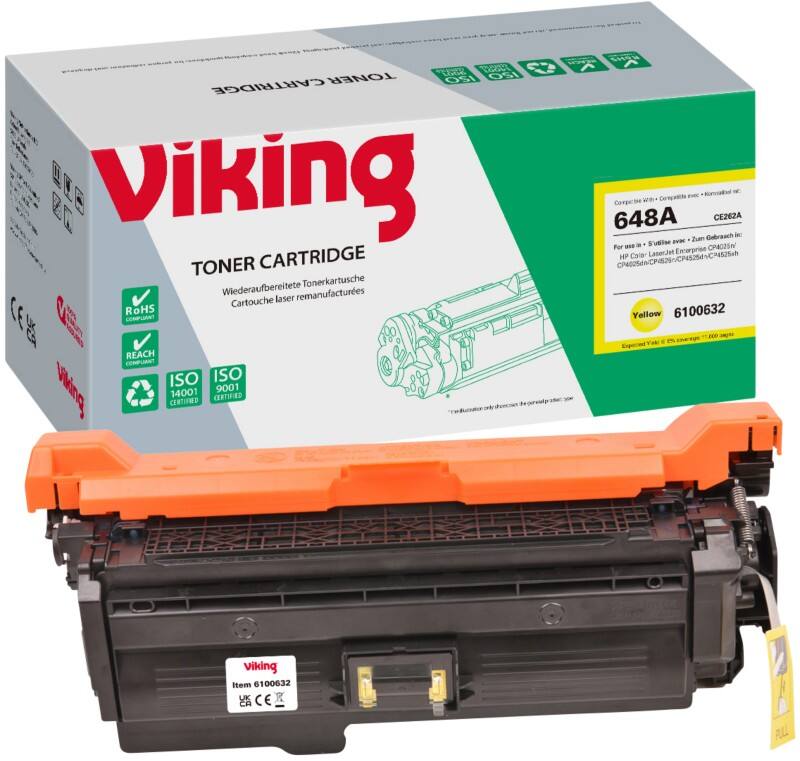 Viking 648A compatibele HP tonercartridge CE262A geel
