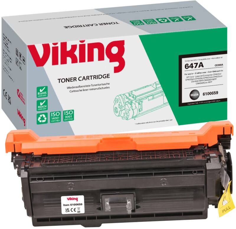 Viking 647A compatibele HP tonercartridge CE260A zwart