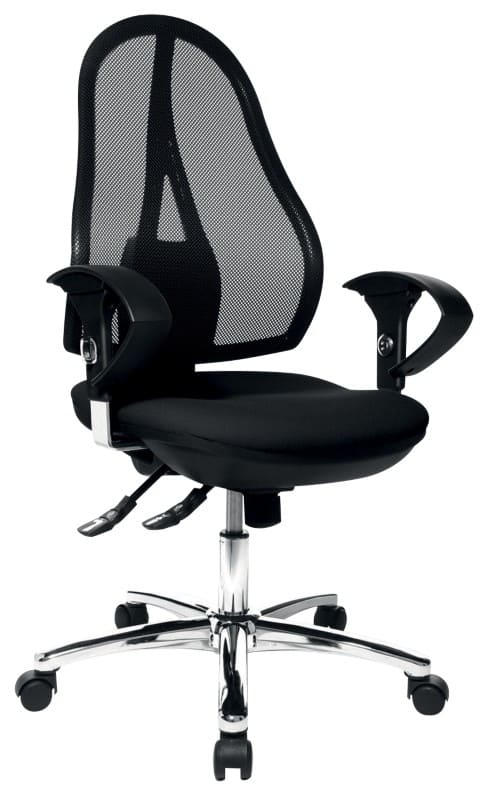 Topstar open point sy deluxe bureaustoel synchroonmechanisme mesh 2d armleuning verstelbare zitting zwart 110 kg