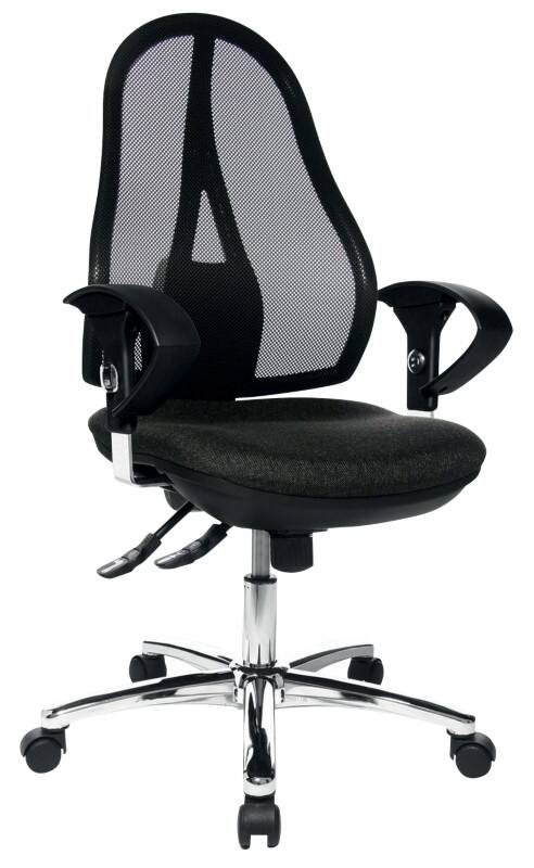 TOPSTAR Bureaustoel Synchroonmechanisme Mesh In hoogte verstelbare armleuning Grijs, zwart 110 kg Open Point SY Deluxe