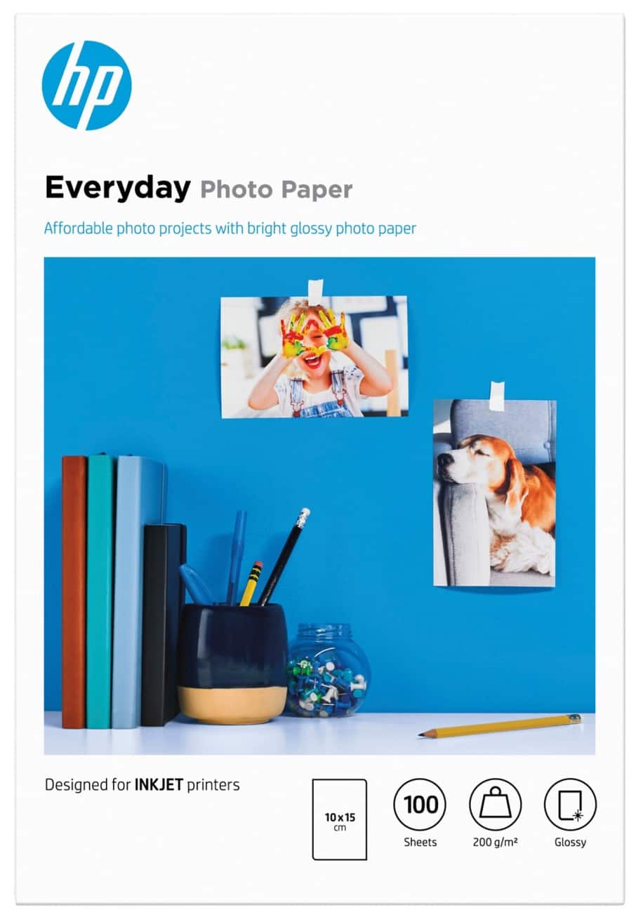 HP Everyday Inkjet fotopapier 10 x 15 cm Glanzend 200 gram 10 x 15 cm Wit 100 vellen
