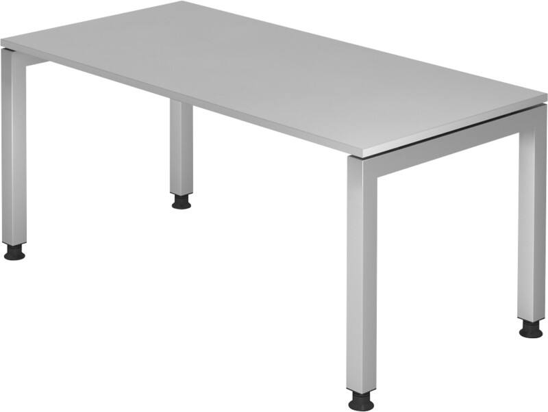 Hammerbacher J Series VJS Hoogteverstelbaar Bureau Rechthoekig Grijs 4 metalen poten 1.600 (B) x 800 (D) x 760 (H) mm Spaanplaat, Staal