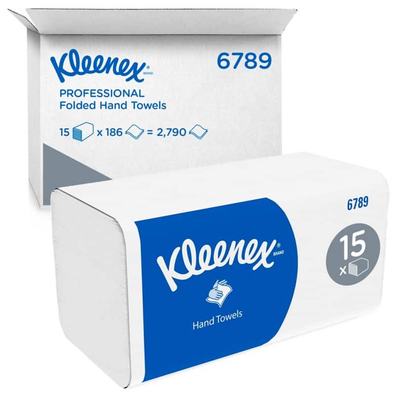 Kleenex Mainline Papieren handdoeken V-vouw Wit 2-laags 6789 15 Stuks à 186 Vellen