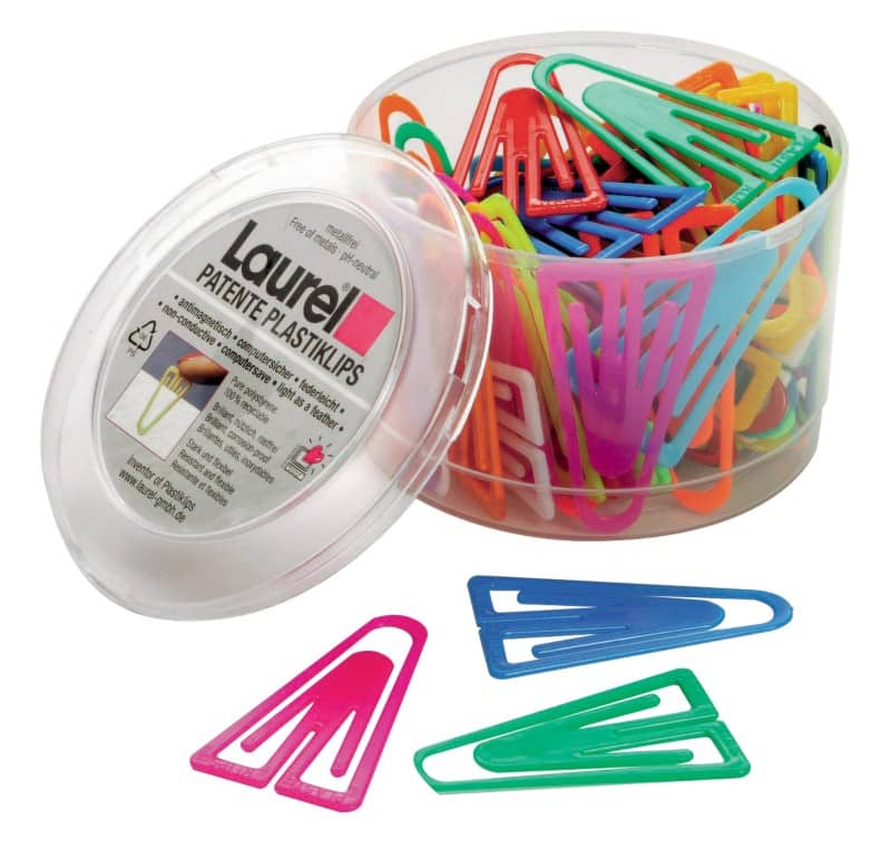 Laurel Paperclips Kleurenassortiment 40 vel Kunststof 6 cm 75 Stuks