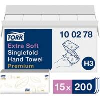 Tork Premium Handdoek H3 V-vouw Wit 2-laags 100278 15 Stuks à 200 Vellen