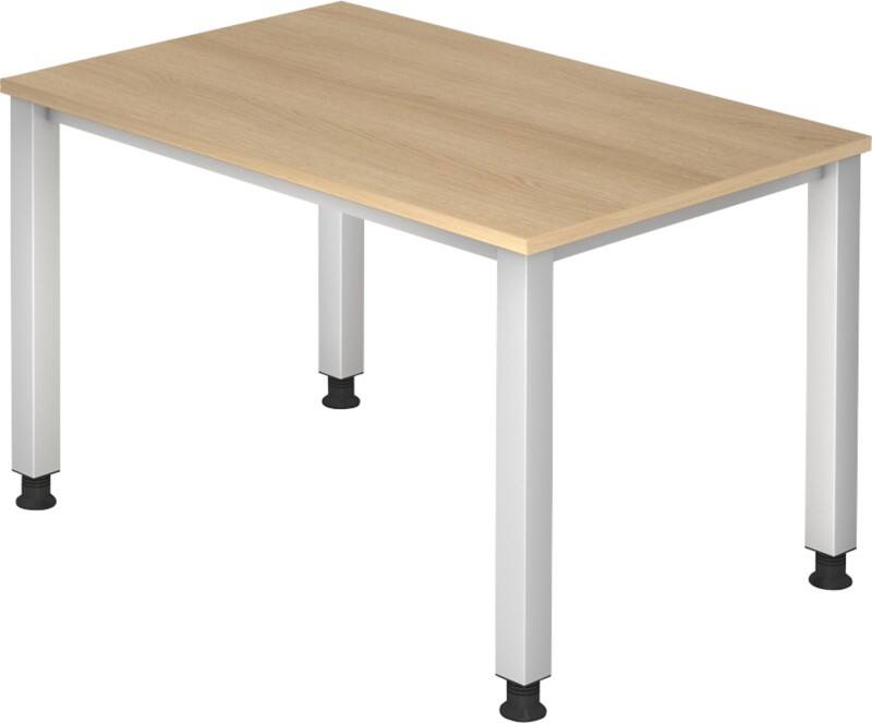 Hammerbacher Q Series VQS Hoogteverstelbaar Bureau Rechthoekig Eiken 4 metalen poten 1.200 (B) x 800 (D) x 810 (H) mm Spaanplaat, Staal