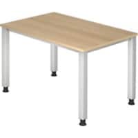 Hammerbacher Q Series VQS Hoogteverstelbaar Bureau Rechthoekig Eiken 4 metalen poten 1.200 (B) x 800 (D) x 810 (H) mm Spaanplaat, Staal