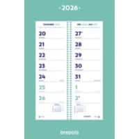 Brepols Jaarkalender 2026 1 Week per pagina Nederlands 31 (B) x 0,5 (D) x 10 (H) cm Blauw