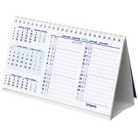 Brepols Bureaukalender 2026 3 Maanden per pagina Duits, Frans, Engels, Nederlands 12,5 (B) x 0,3 (D) x 21 (H) cm Wit