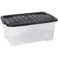Opbergdoos 42 l Transparant, zwart 60 x 40 x 25 cm