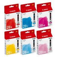Canon PGI-29C/M/Y/PC/PM/R Origineel Inktcartridge Zwart, foto cyaan, magenta, foto magenta, geel, rood Multipack 6 Stuks