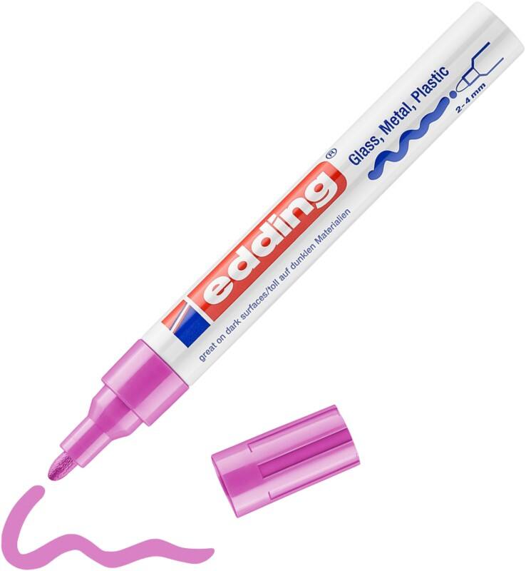 edding 750 Permanent Lakmarker Roze Medium Ronde punt 2 - 4 mm Waterbestendig