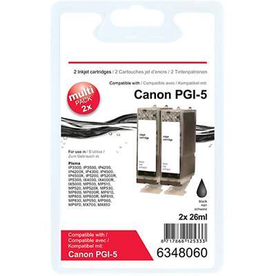 Office Depot Compatibel Canon PGI-5BK Inktcartridge Zwart Duopack 2 Stuks