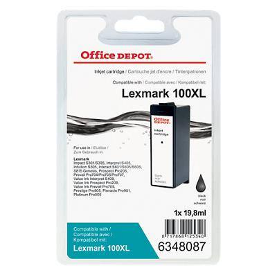 Office Depot Compatibel Lexmark 100XL Inktcartridge Zwart